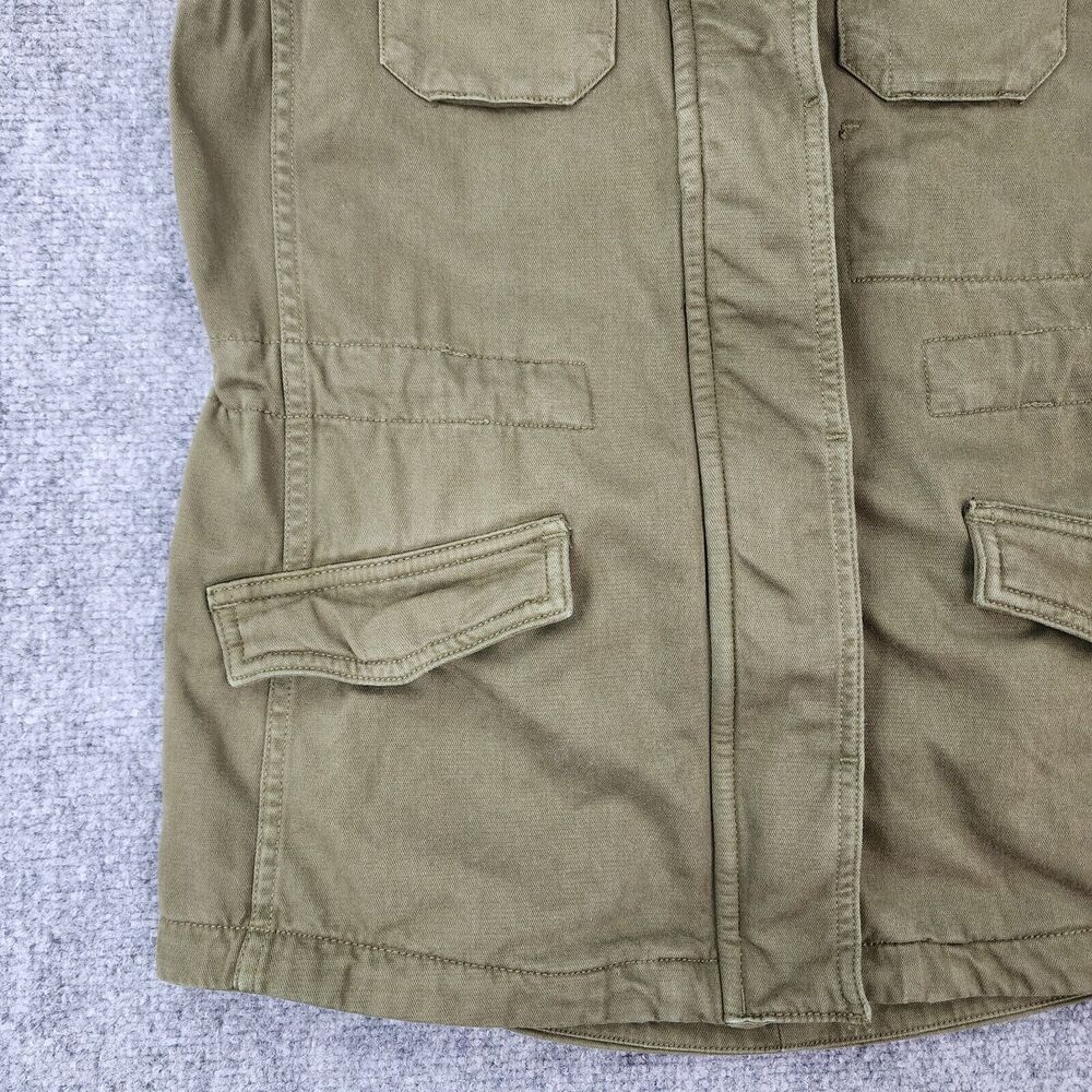 Lucky Brand Vest Womens XS Green Full Zip Button Military Style Cargo Pockets - Picture 12 of 16